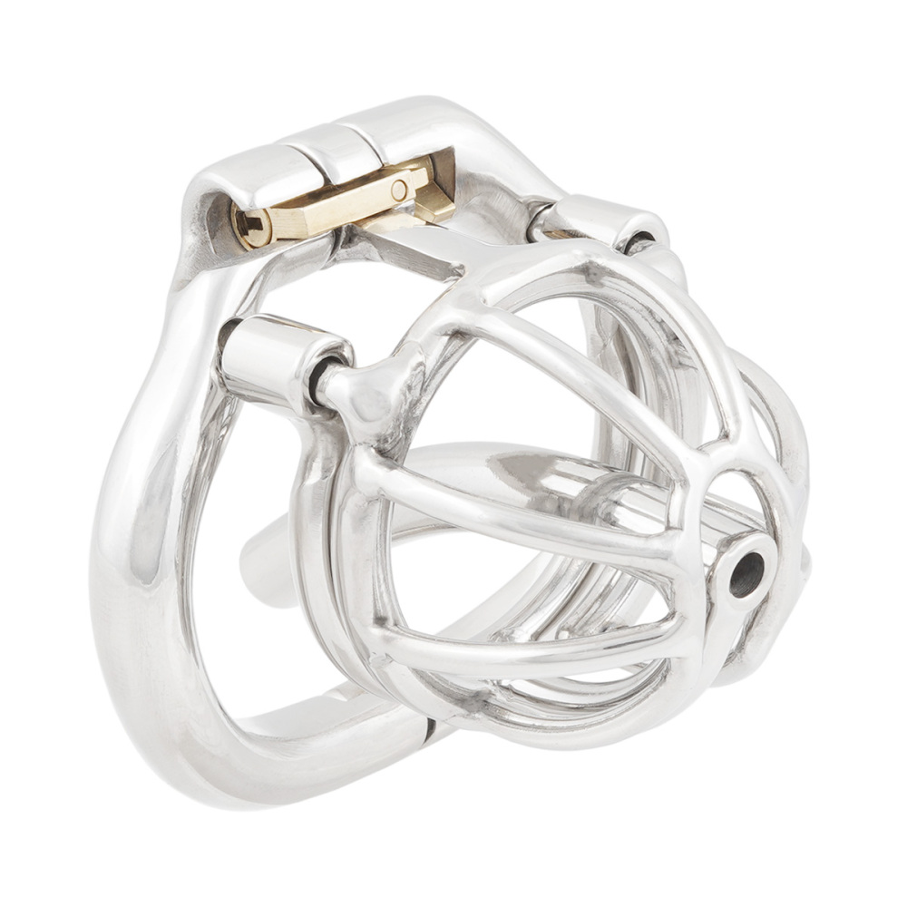 TERNENCE Male Chastity Device with Removable Catheter Hinged Ring Cock Cage (only cages do not include rings and locks)