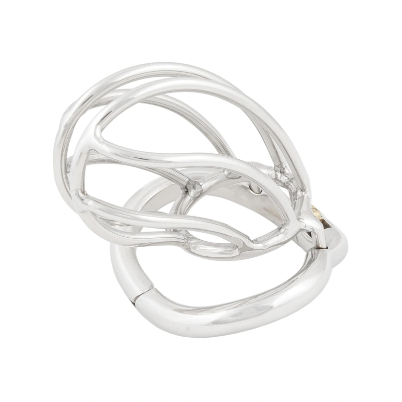 TERNENCE Male Chastity Device Ergonomic Design Stainless Steel Hinged Ring Male Cock Cage (only cages do not include rings and locks)