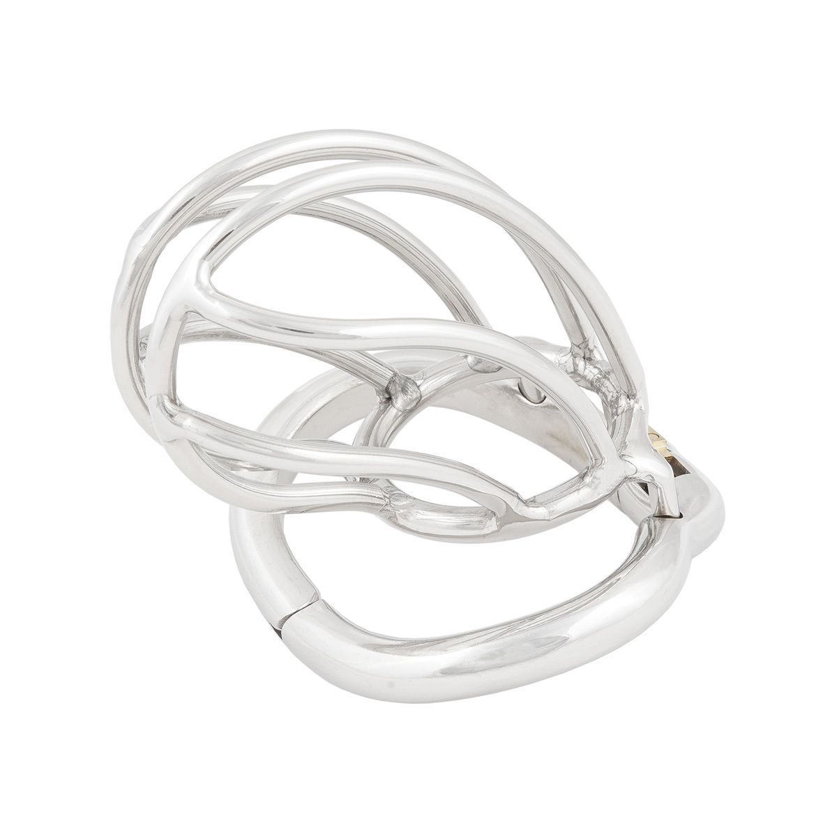 TERNENCE Male Chastity Device Ergonomic Design Stainless Steel Hinged Ring Male Cock Cage (only cages do not include rings and locks)