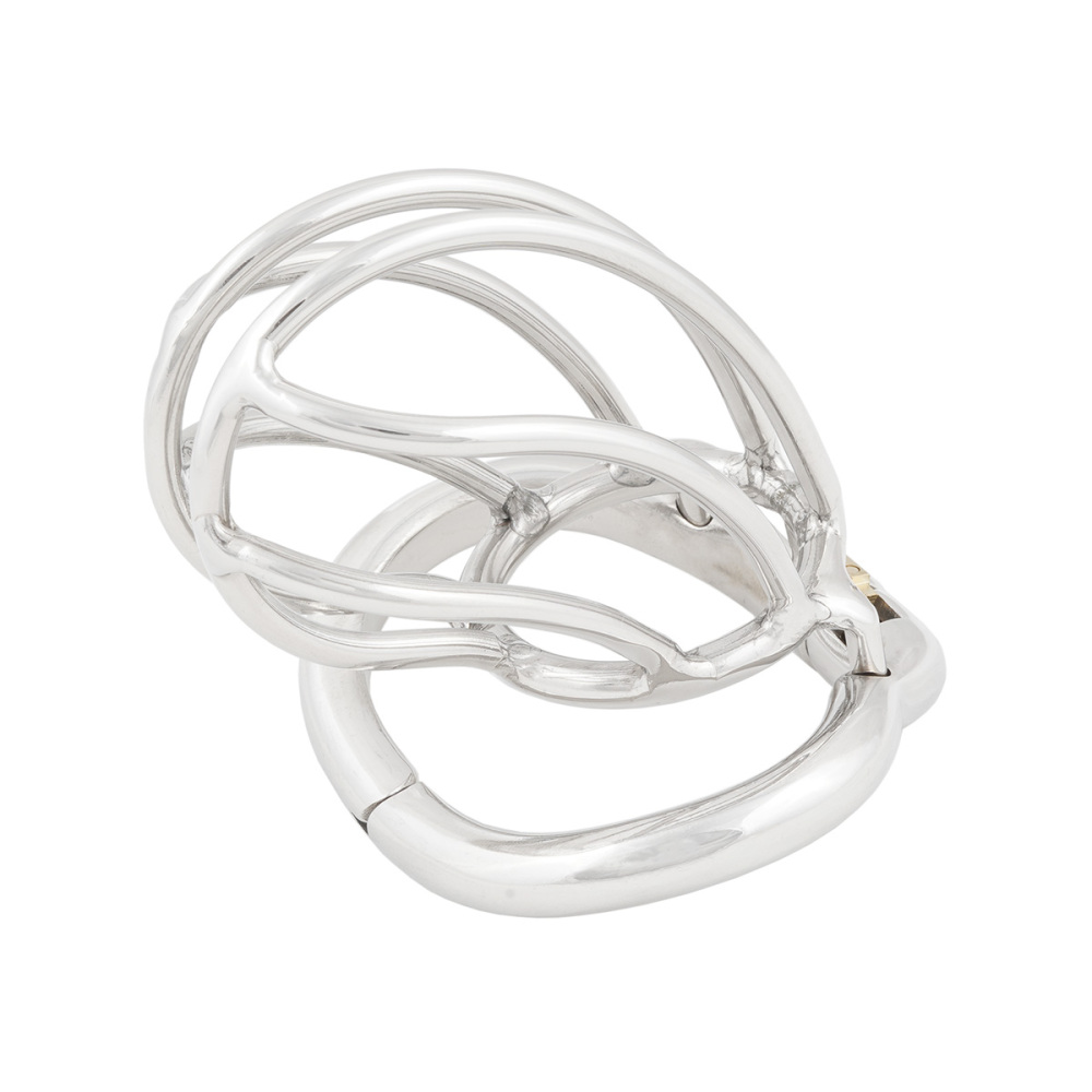 TERNENCE Male Chastity Device Ergonomic Design Stainless Steel Hinged Ring Male Cock Cage (only cages do not include rings and locks)
