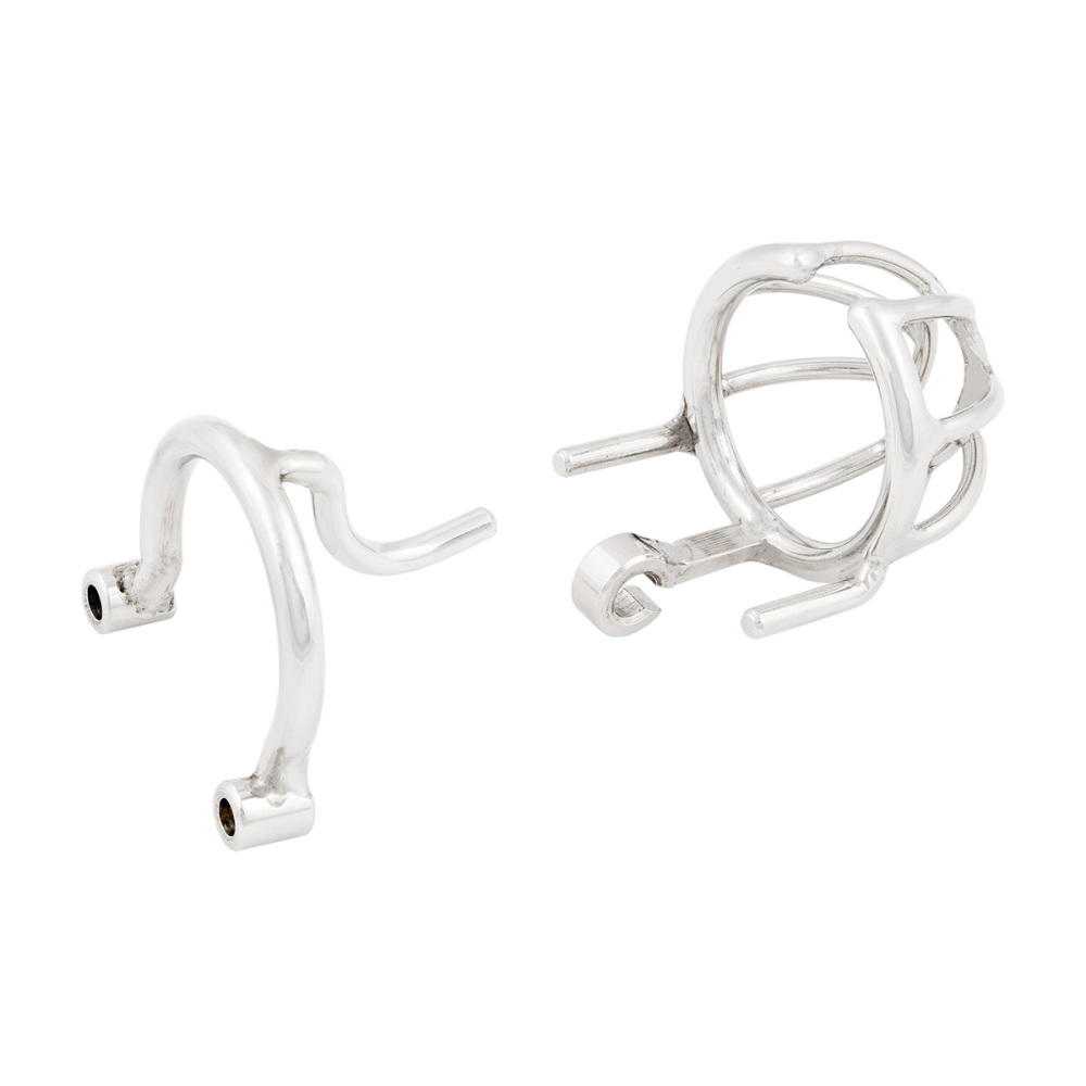 TERNENCE Male Chastity Device with Removable PA Puncture Hinged Ring Small Cock Cage (only cages do not include rings and locks)