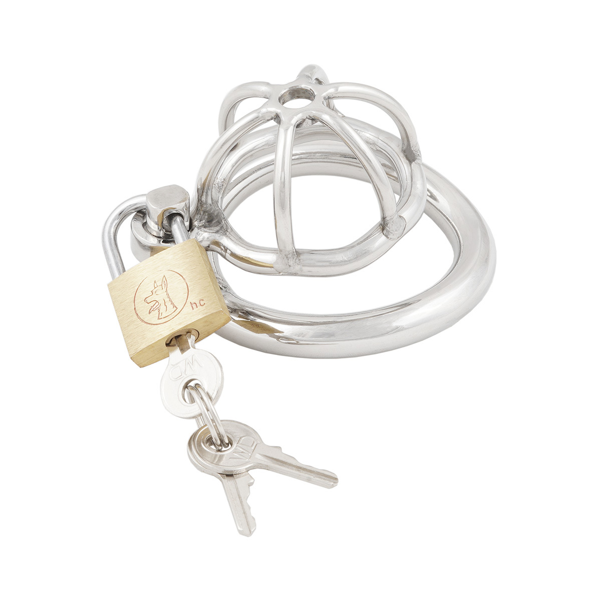 Short Male Chastity Device with Padlock Stainless Steel Cock Cage Virginity Lock Chastity Belt for Adult Game Sex Toy