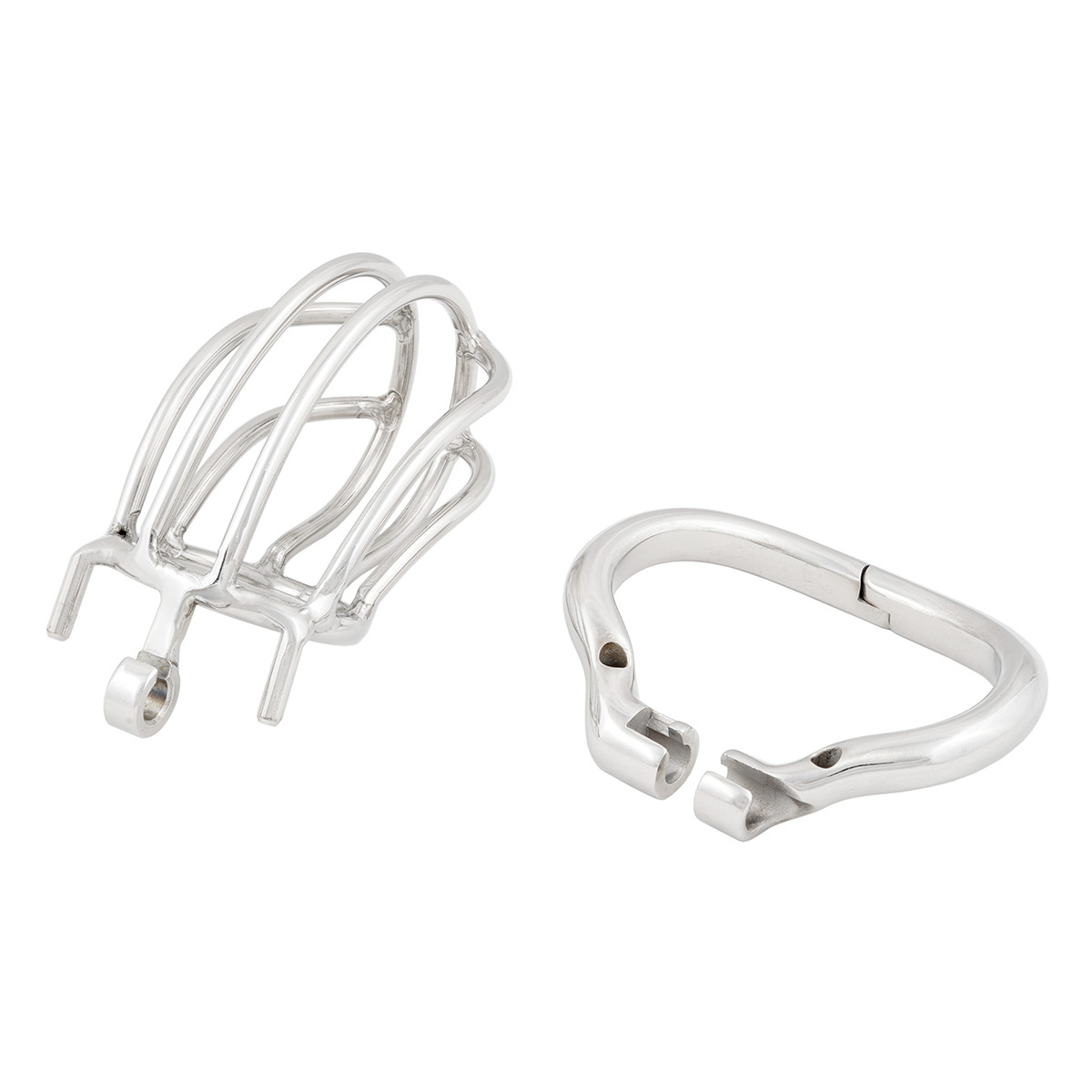 TERNENCE Male Chastity Device Ergonomic Design Stainless Steel Hinged Ring Male Cock Cage (only cages do not include rings and locks)