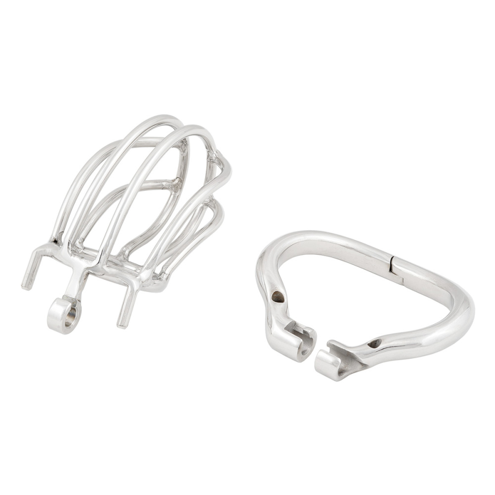 TERNENCE Male Chastity Device Ergonomic Design Stainless Steel Hinged Ring Male Cock Cage (only cages do not include rings and locks)