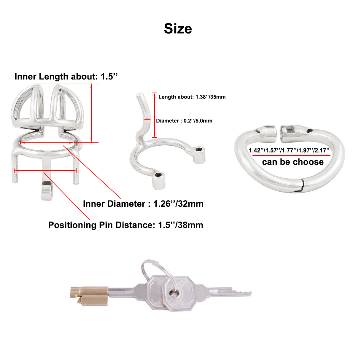 TERNENCE Male Chastity Device Cock Cage with Anti-Off Removable PA Puncture Hinged Ring Chastity Belt Adult Game Sex Toy