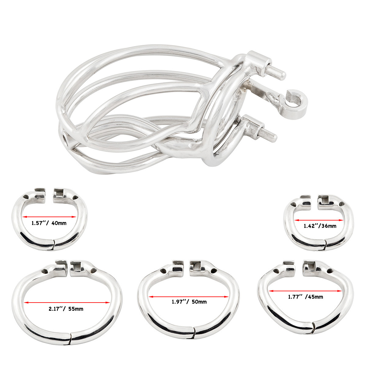 TERNENCE Male Chastity Device Cage with Removable PA Puncture Catheters Chastity Belt Cock Cage