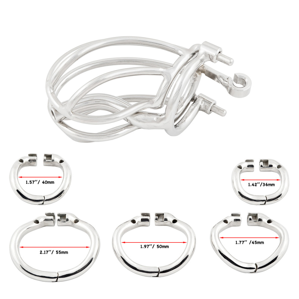 TERNENCE Male Chastity Device Cage with Removable PA Puncture Catheters Chastity Belt Cock Cage