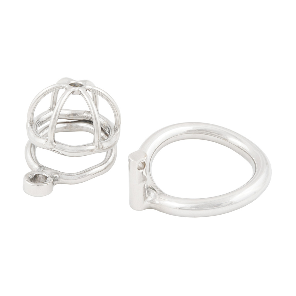 Male Chastity Device with Padlock Stainless Steel Cock Cage Ring Virginity Lock Chastity Belt for Adult Game Sex Toy