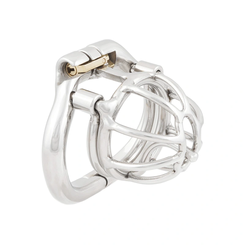 Male Chastity Device with Removable PA Puncture Hinged Ring Small Cock Cage Sex Toy