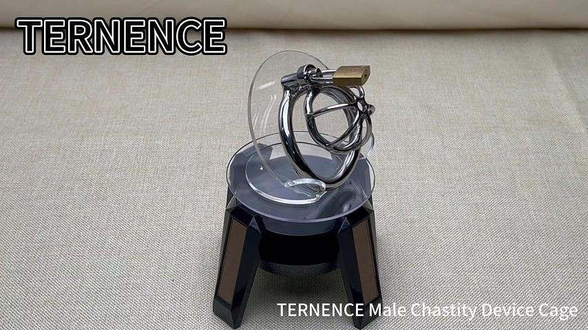 TERNENCE Short Male Chastity Device with Padlock Stainless Steel Cock Cage Virginity Lock Chastity Belt for Adult Game Sex Toy