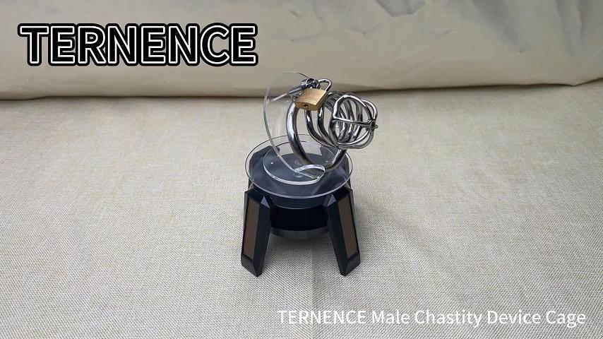 TERNENCE Male Chastity Device Hypoallergenic Stainless Steel Cock Cage Penis Ring Virginity Lock Chastity Belt with Padlock for Adult Game Sex Toy