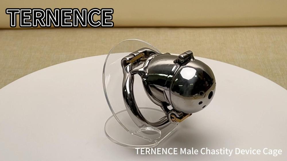 TERNENCE Stainless Steel Male Chastity Device Ergonomic Design Cock Cage with 2 Built-in Locks