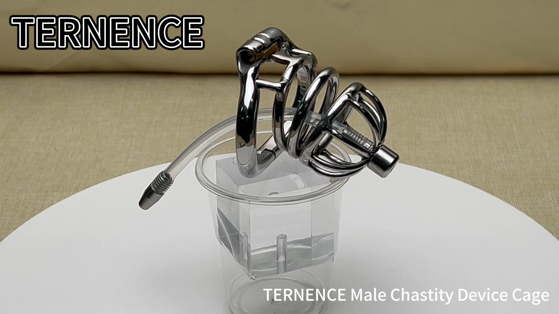 TERNENCE Male Chastity Virginity Lock Ergonomic Design Cock Cage with Catheter