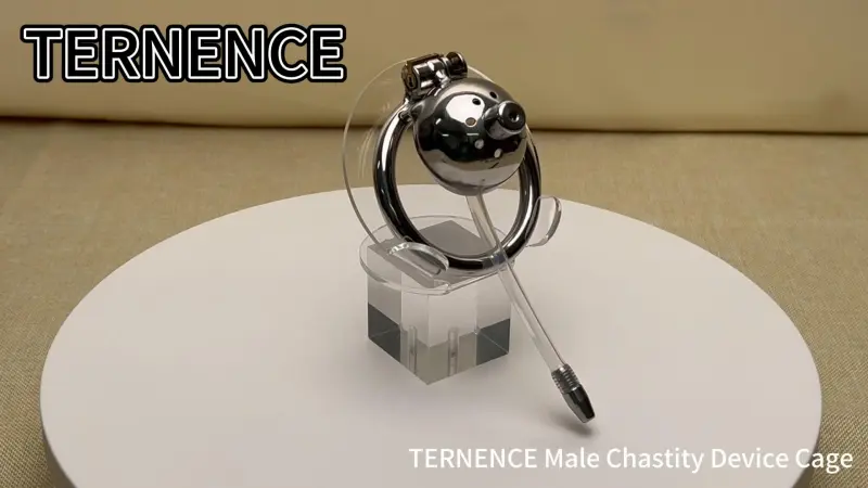 TERNENCE Small Male Cock Cage Chastity Locked Sex Toy with Catheter