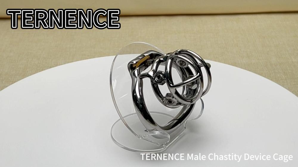 TERNENCE Male Spiked Chastity Device Stainless Steel Cock Cage Penis Ring Virginity Lock Chastity Belt