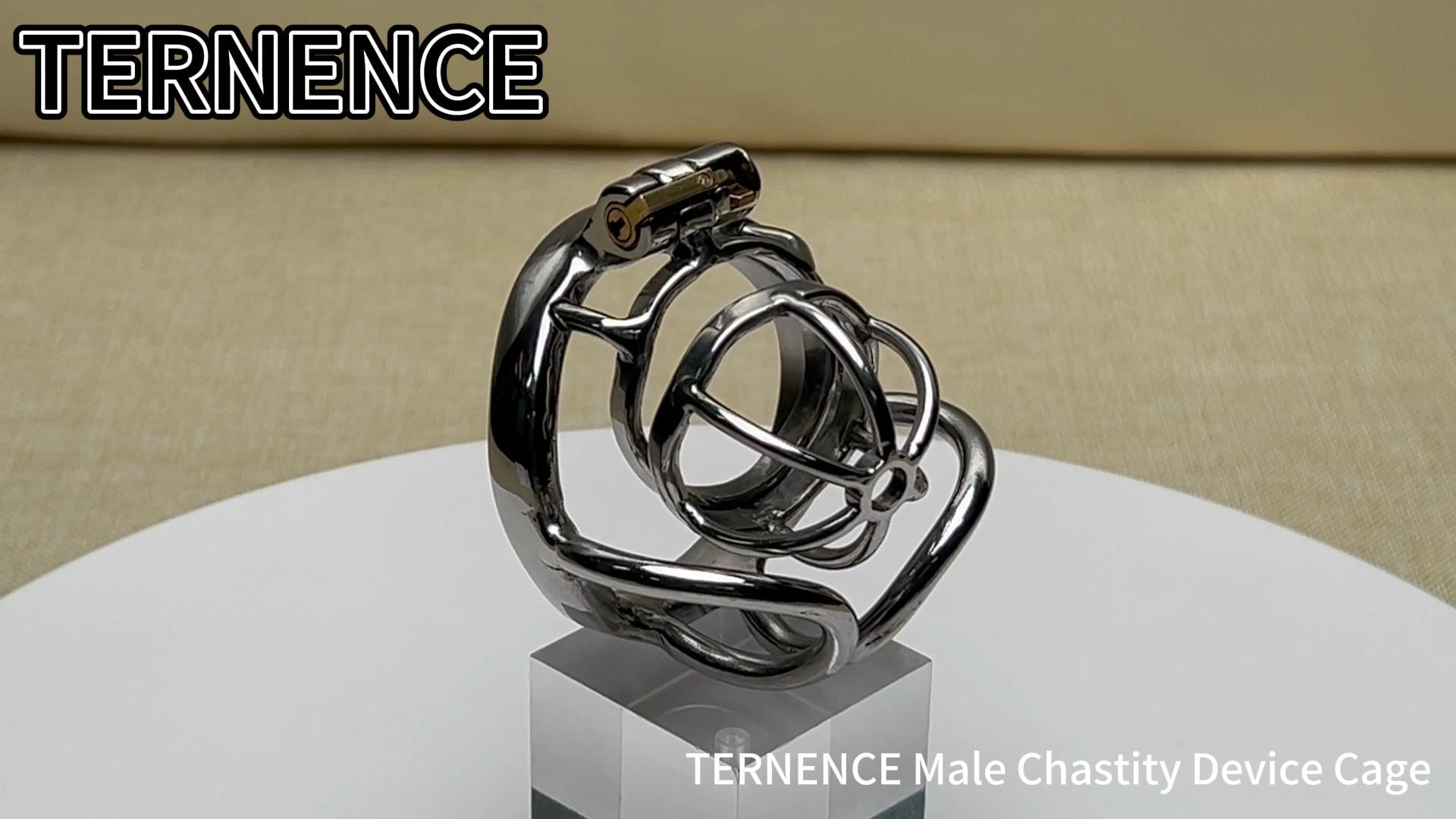 TERNENCE Male Cock Cage Chastity Device Stainless Steel Comfortable Ergonomic Design Closed Ring Cock Cage Adult Game Sex Toy