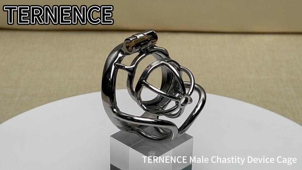TERNENCE Male Cock Cage Chastity Device Stainless Steel Comfortable Ergonomic Design Closed Ring Cock Cage Adult Game Sex Toy
