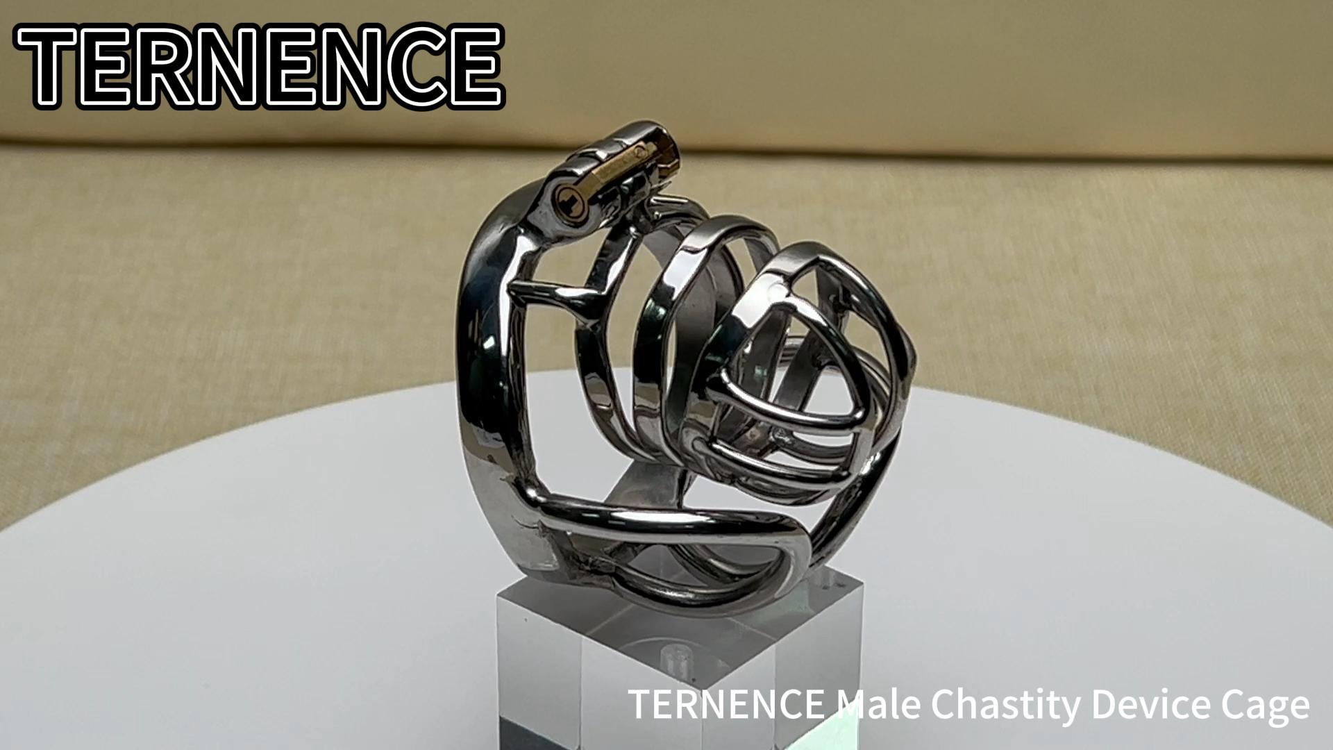 TERNENCE Chastity Cage Steel Stainless Penis cage with Ergonomic Design Splitter Base Ring for Male SM Penis Exercise Sex Toys