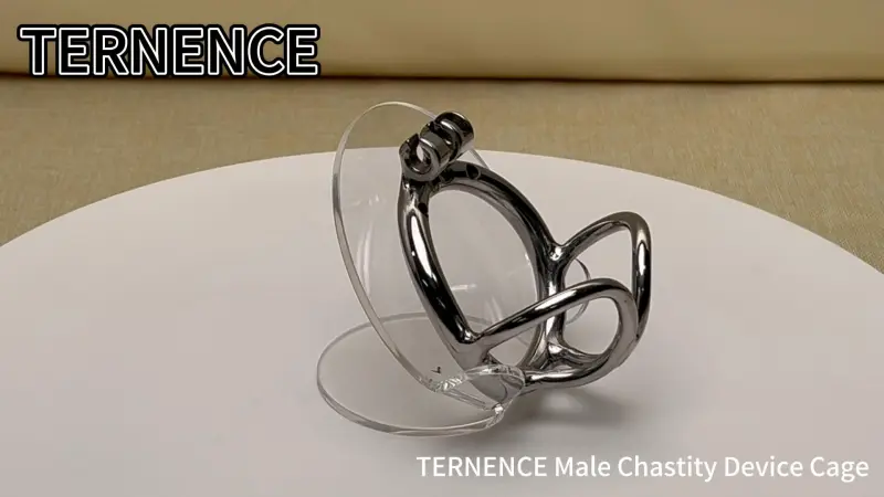 TERNENCE Male Cock Cage Base Ring Ergonomic Design Stainless Steel Chastity Device Closed Ring with Scrotal Splitter