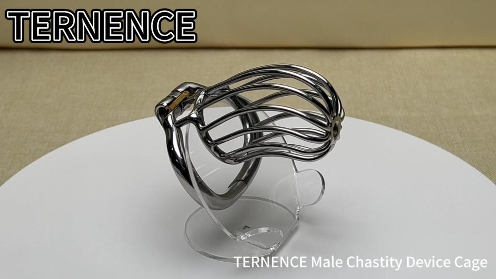 TERNENCE Chastity Locked 304 Stainless Steel Long Section of The cage Men Chastity Lock