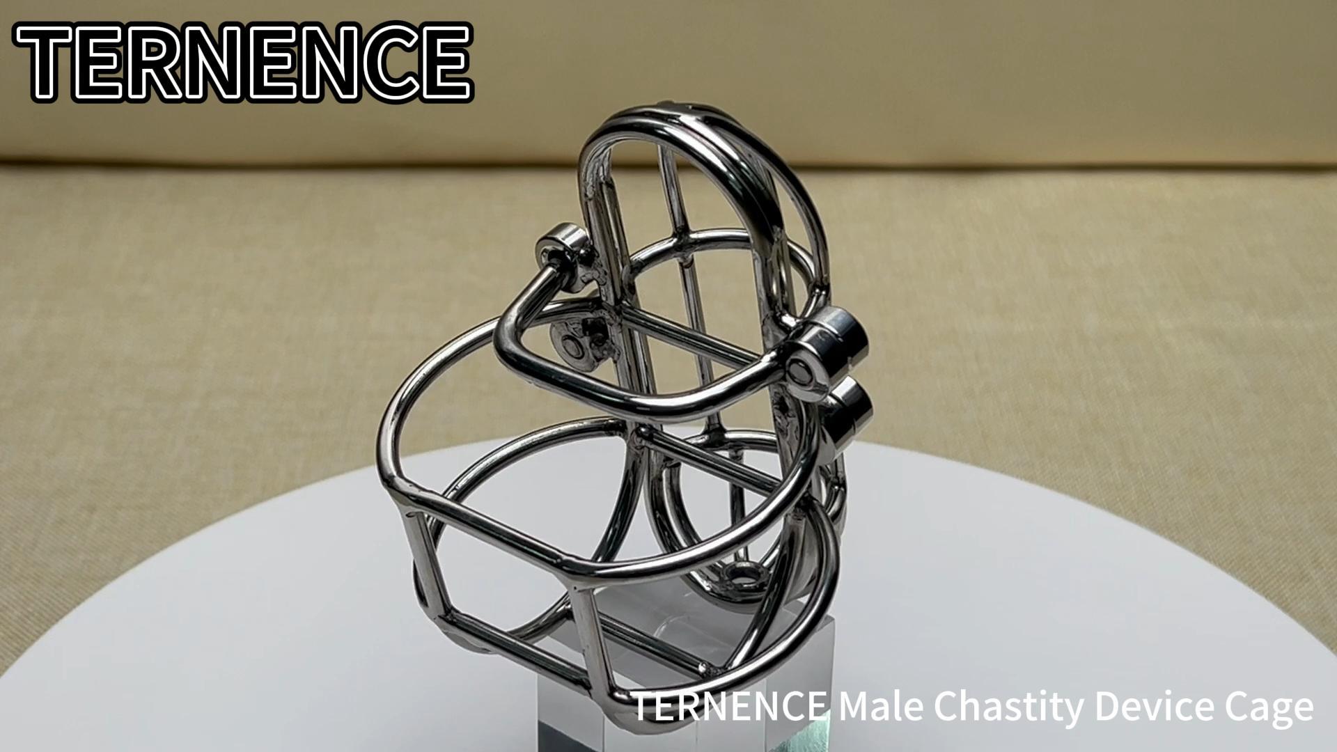 TERNENCE Large Detachable Male Chastity Device Steel Stainless Cock Cage Penis Ring Lock Adult Game Sex Toy