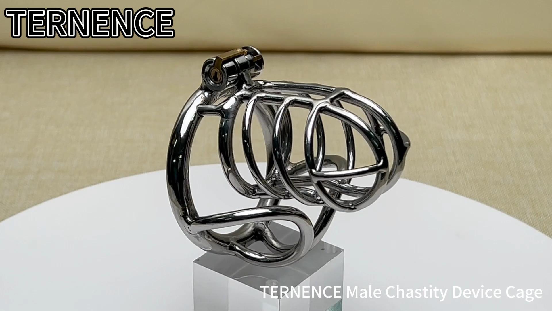 TERNENCE Metal Male Chastity Device 304 Steel Stainless Comfortable Closed Ring Cock Cage Adult Game Sex Toy