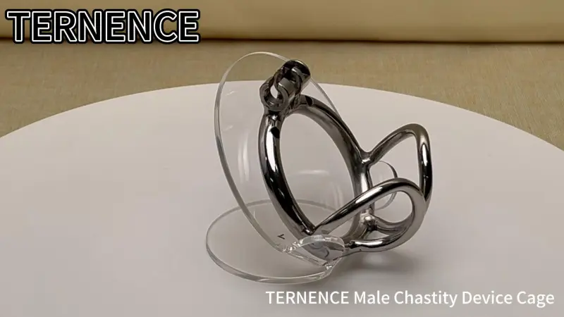 TERNENCE Male Chastity Cage Base Ring 304 Stainless Steel Cage Closed Ring with Scrotal Splitter