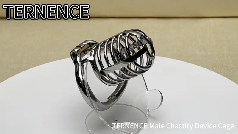 TERNENCE Long Size Men's Metal Chastity Device Ergonomic Design Hinged Ring Cock Cage Penis Lock Adult Game Sex Toys
