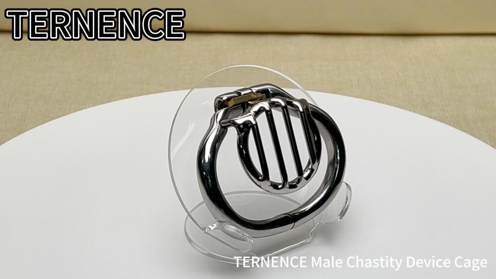 TERNENCE Male Flat Chastity Cock Cage Super Short Stealth Lock Chastity Belt for Men SM Penis Exercise Sex Toys