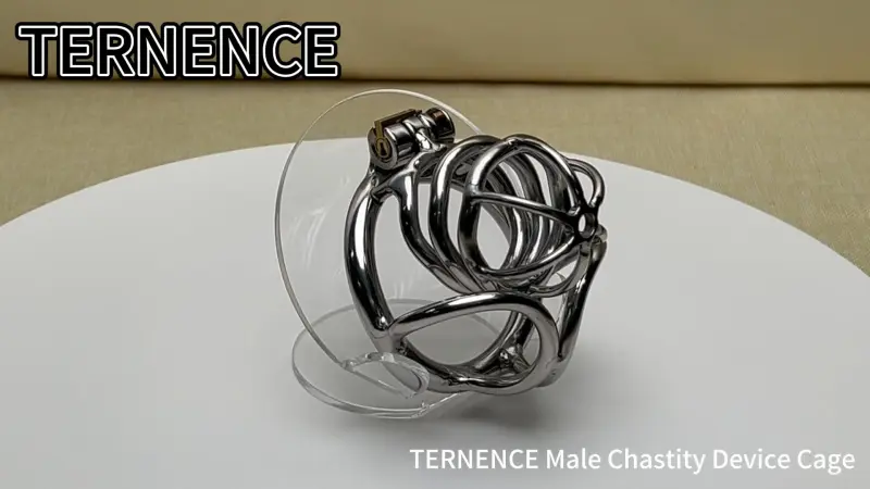 TERNENCE Steel Chastity Cage with Ergonomic Design Splitter Base Ring for Male SM Penis Exercise Sex Toys