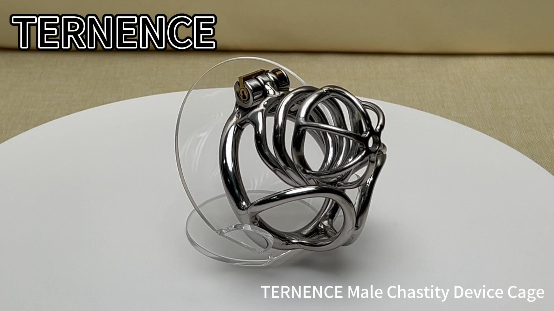 TERNENCE Steel Chastity Cage with Ergonomic Design Splitter Base Ring for Male SM Penis Exercise Sex Toys