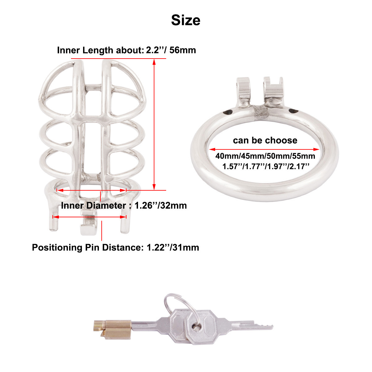 TERNENCE Metal Male Long Chastity Device 304 Steel Stainless Comfortable Closed Ring Cock Cage Adult Game Sex Toy