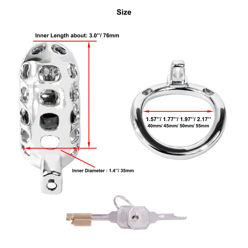Male Cock Cage Chastity Device - TERNENCE Aluminum Alloy Chastity Cage with 4 Active Rings Lightweight Adult Sex Toy for Men Penis Exercise