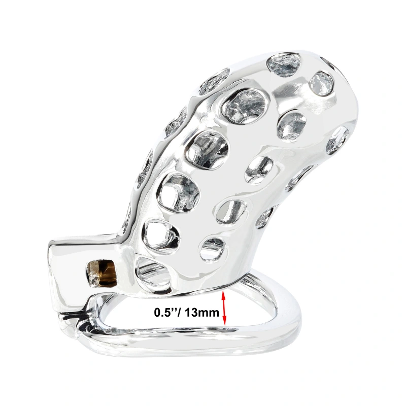 Male Cock Cage Chastity Device - TERNENCE Aluminum Alloy Chastity Cage with 4 Active Rings Lightweight Adult Sex Toy for Men Penis Exercise