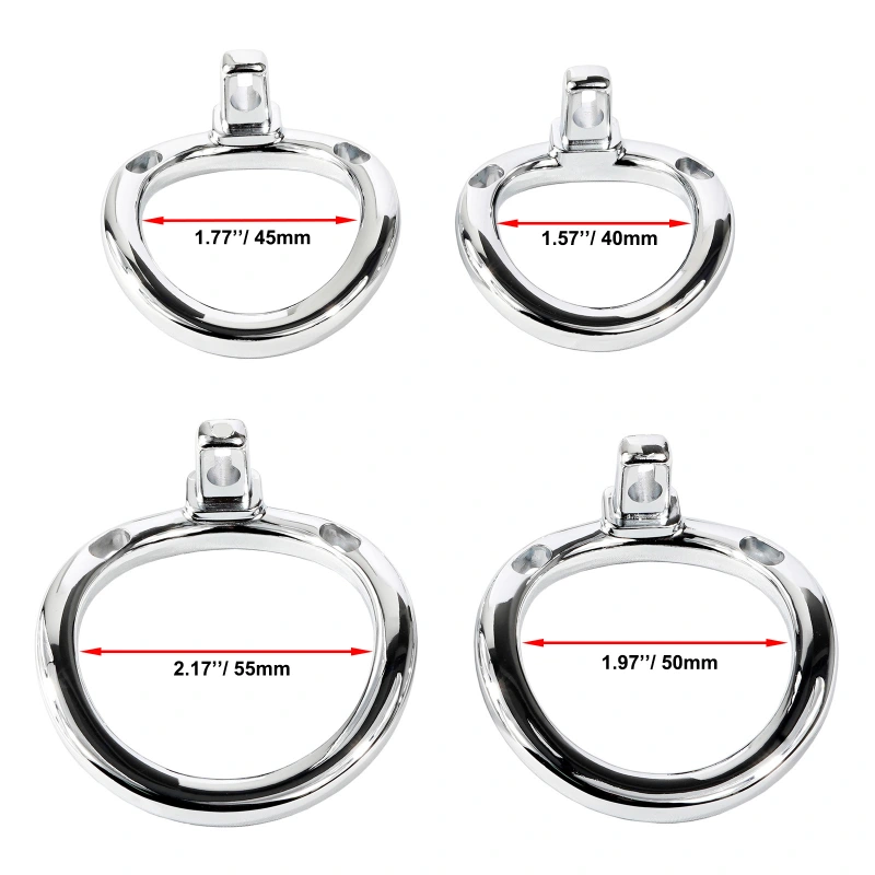 Male Cock Cage Chastity Device - TERNENCE Aluminum Alloy Chastity Cage with 4 Active Rings Lightweight Adult Sex Toy for Men Penis Exercise