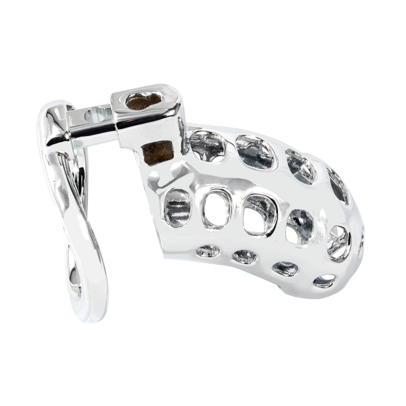 Male Cock Cage Chastity Device - TERNENCE Aluminum Alloy Chastity Cage with 4 Active Rings Lightweight Adult Sex Toy for Men Penis Exercise
