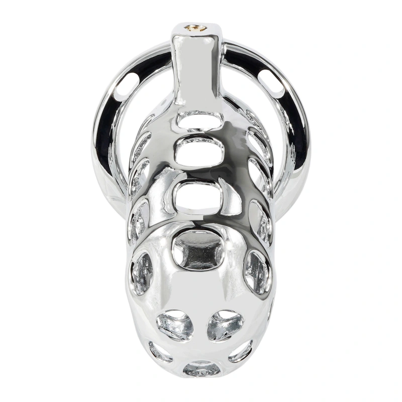 Male Cock Cage Chastity Device - TERNENCE Aluminum Alloy Chastity Cage with 4 Active Rings Lightweight Adult Sex Toy for Men Penis Exercise