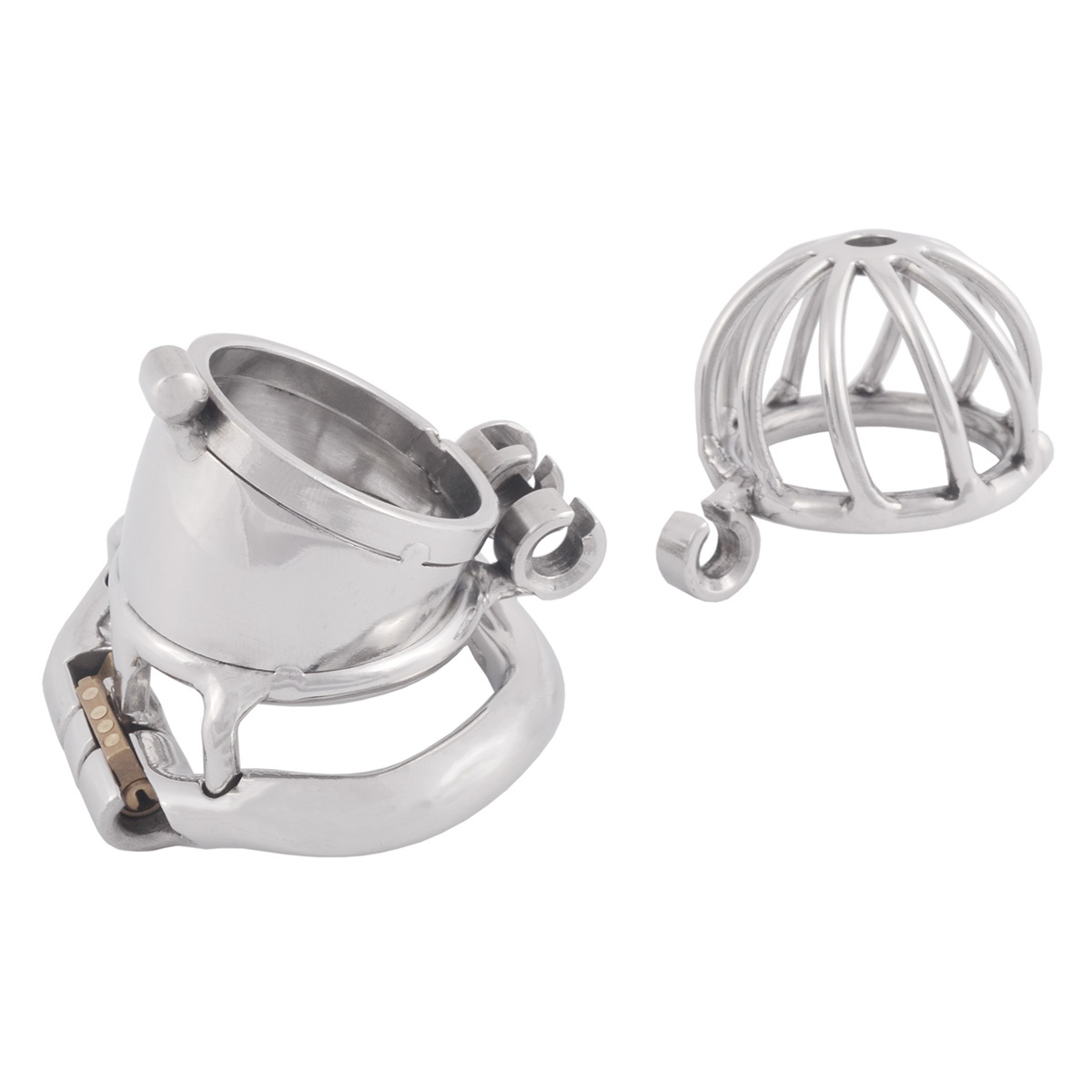 Ergonomic Design Chastity Device 2 Built-in Locks Male Chastity Belt for Hinged Ring (only cages do not include rings and locks)