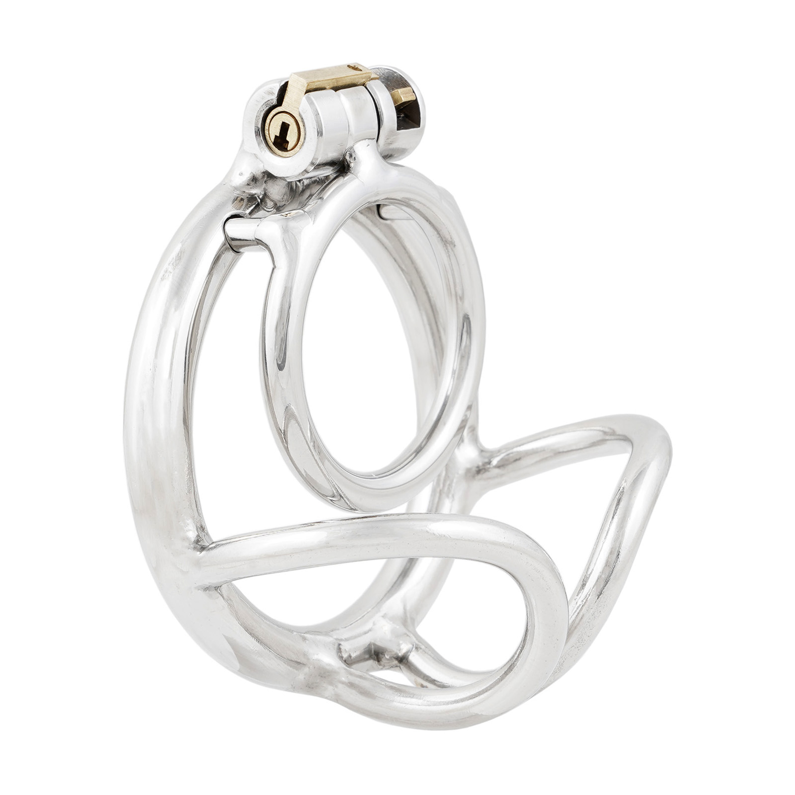 Ternence Metal Male Chastity Device 304 Steel Stainless Comfortable Closed Ring Cock Cage with Scrotum Separation Ring
