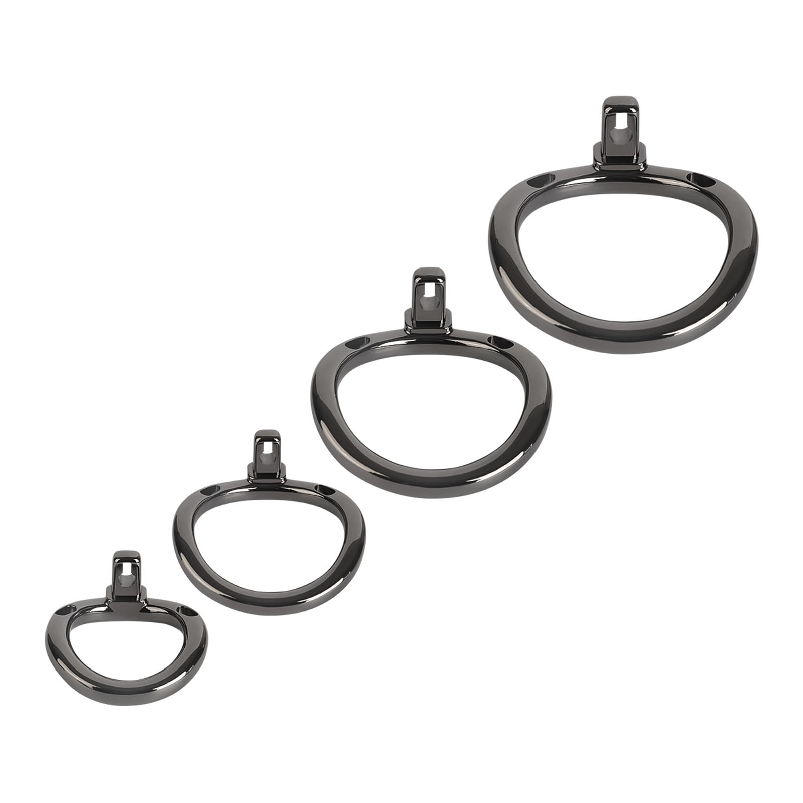 TERNENCE Male Chastity Cage Closed Ring Aluminum Alloy Chastity Device with 4 Sizes Rings for Man Penis Exercise Bondage Gear & Accessories Lightweight Adult Sex Toys Black