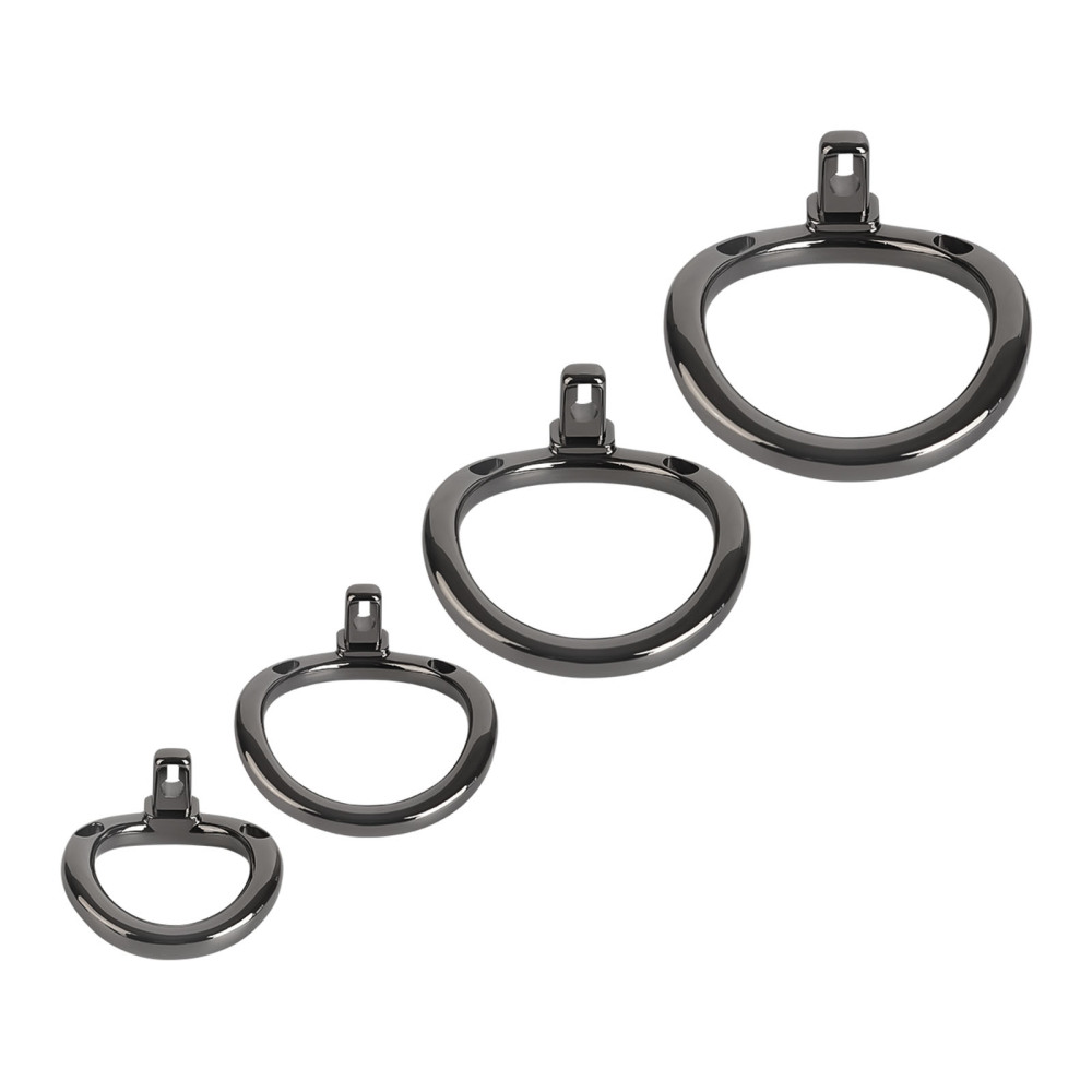 TERNENCE Male Chastity Cage Closed Ring Aluminum Alloy Chastity Device with 4 Sizes Rings for Man Penis Exercise Bondage Gear & Accessories Lightweight Adult Sex Toys Black