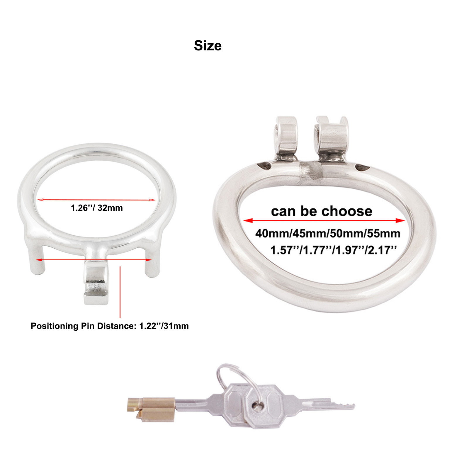 Ternence Male Short Chastity Device Ring Ergonomic Design Stainless Steel Cock Cage Adult Game Sex Toy
