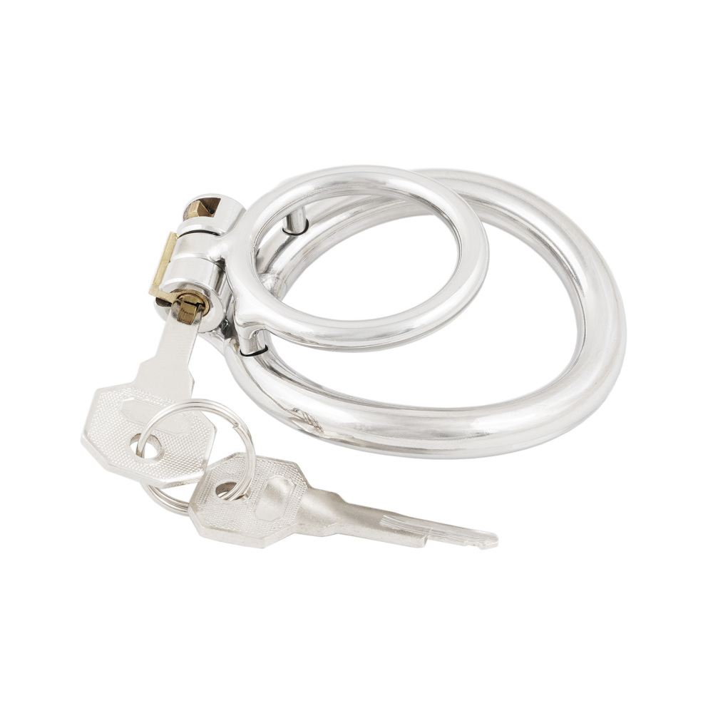 Ternence Male Short Chastity Device Ring Ergonomic Design Stainless Steel Cock Cage Adult Game Sex Toy