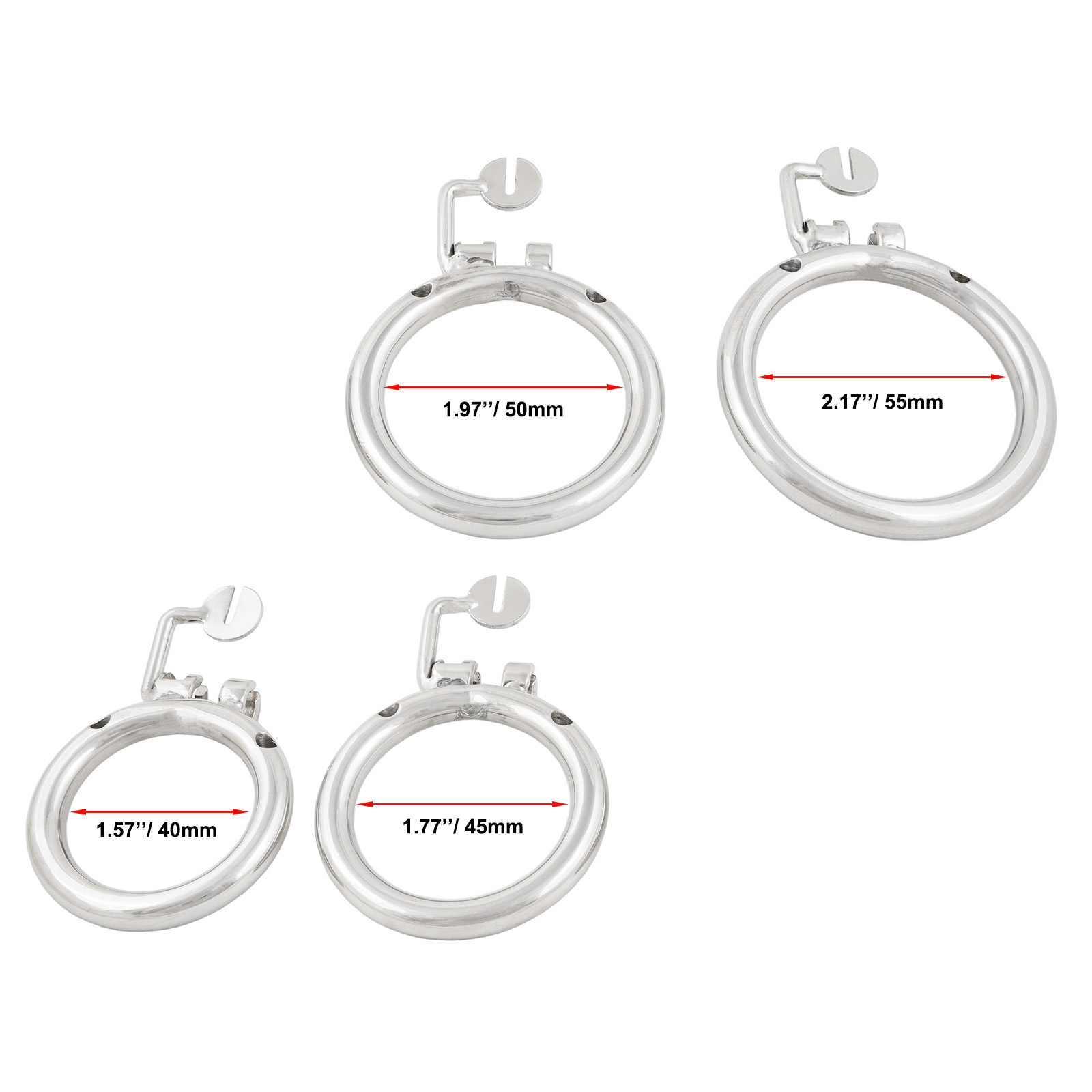 Ternence Male Chastity Device Base Ring 304 Stainless Steel Chastity Cage Closed Ring for Ternence P Series Chastity Cage