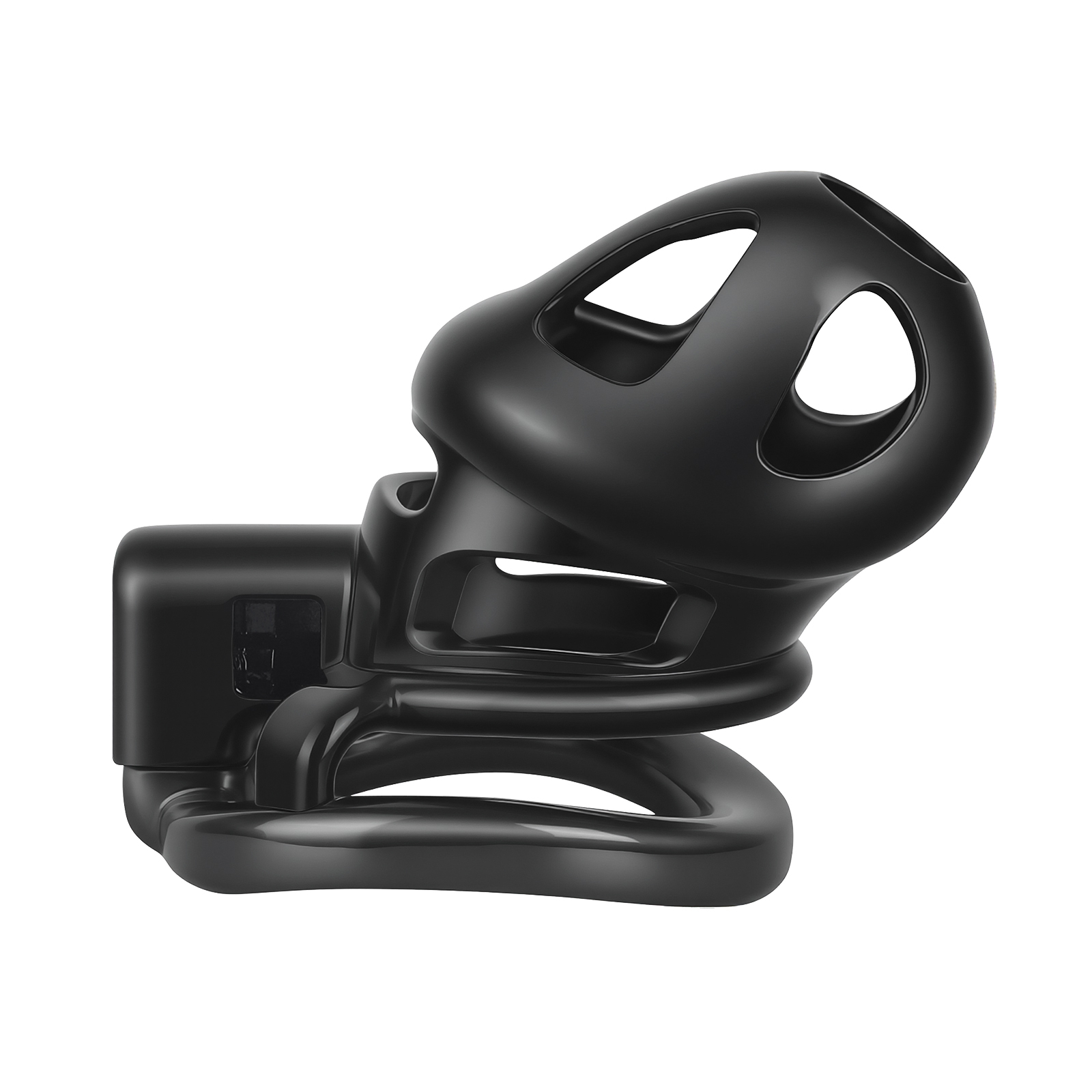 TERNENCE Male Chastity Cage,Lightweight Plastic Chastity Device with 4 Sizes Aluminum Alloy Rings and Invisible Lock for Man Penis Exercise Bondage Gear & Accessories Adult Sex Toys
