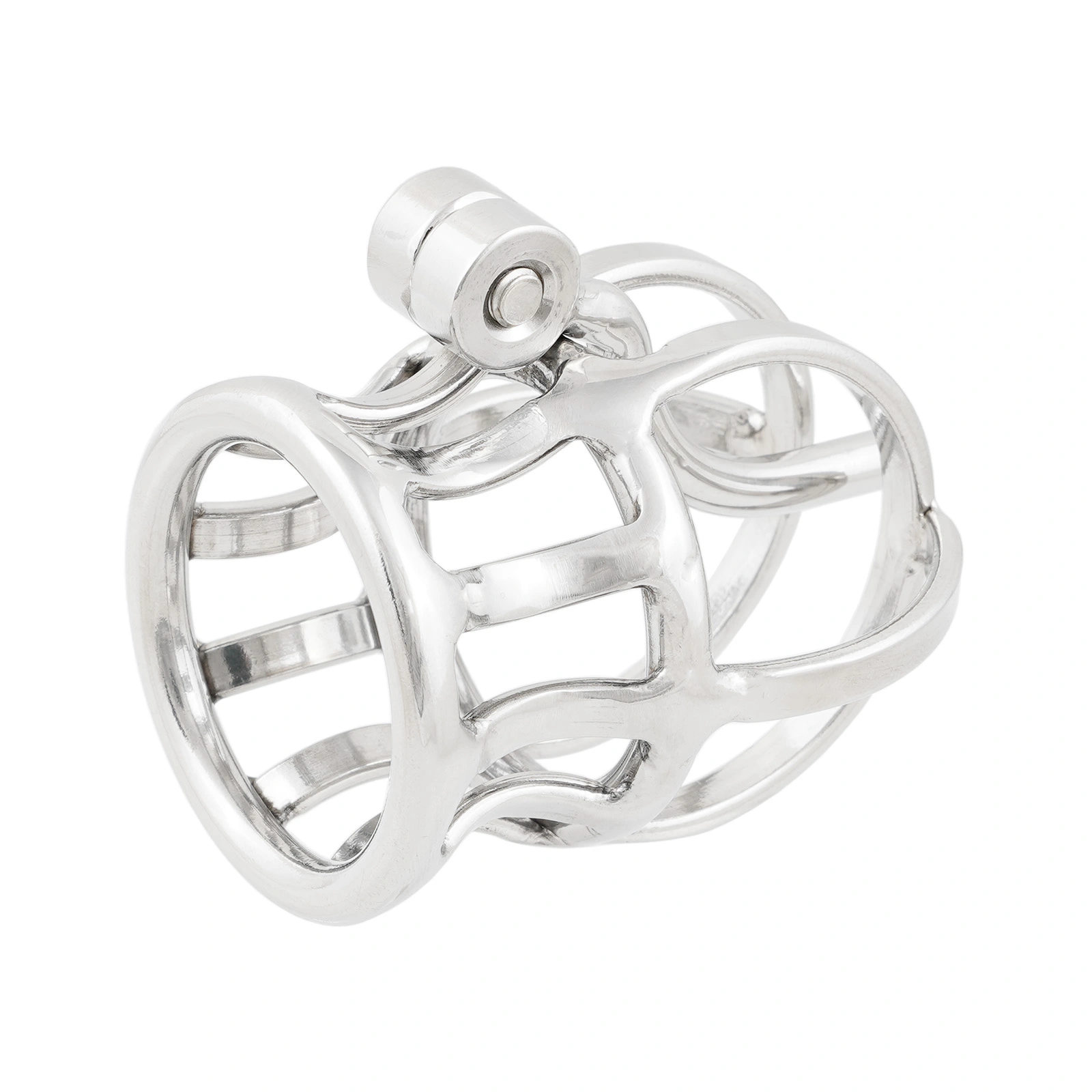 Ternence stainless steel chastity cage use-case view
