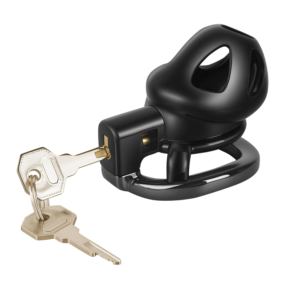 TERNENCE Male Chastity Cage Closed Ring Aluminum Alloy Chastity Device with 4 Sizes Rings for Man Penis Exercise Bondage Gear & Accessories Lightweight Adult Sex Toys Black