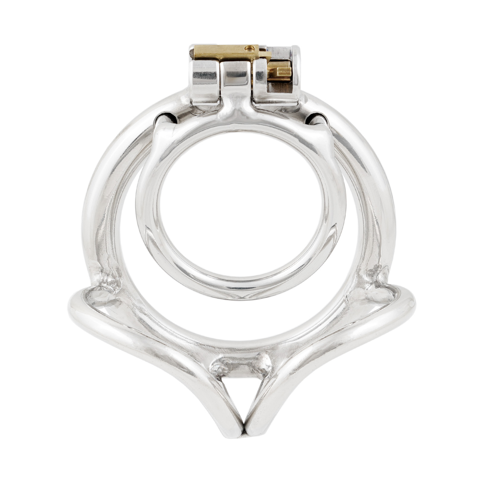 Ternence Metal Male Chastity Device 304 Steel Stainless Comfortable Closed Ring Cock Cage with Scrotum Separation Ring