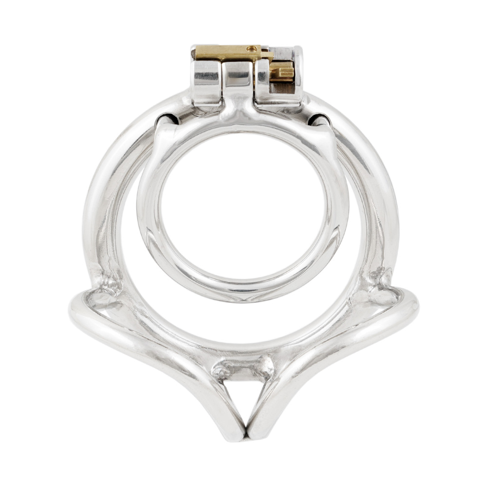 Ternence Metal Male Chastity Device 304 Steel Stainless Comfortable Closed Ring Cock Cage with Scrotum Separation Ring