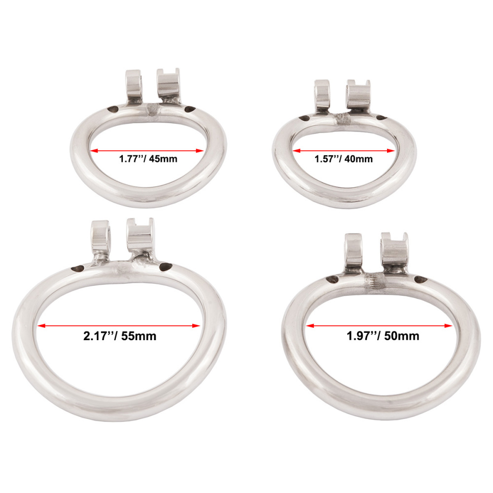 Ternence Male Short Chastity Device Ring Ergonomic Design Stainless Steel Cock Cage Adult Game Sex Toy